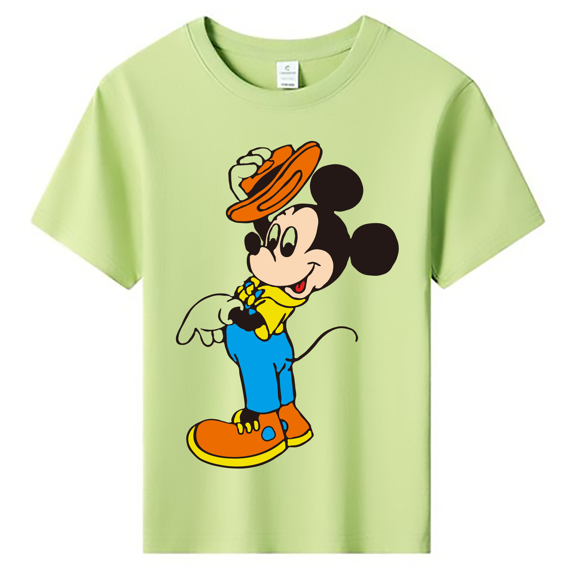 ミッキーマウス Mickey Mouse 綿100％キッズTシャツ（フロントプリント）